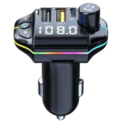 Modulator Fm auto ZTB A10 20W Rgb cu incarcare rapida  Negru Modulator Fm auto ZTB A10 20W Rgb cu incarcare rapida  Negru