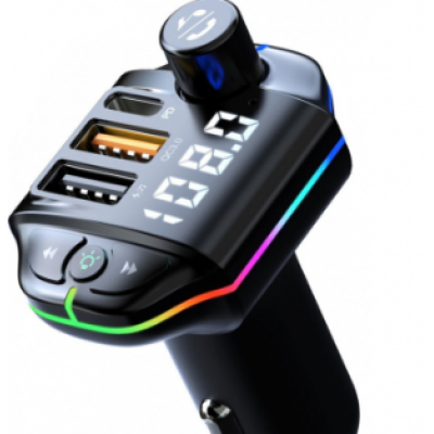 Modulator Fm auto ZTB A10 20W Rgb cu incarcare rapida  Negru Modulator Fm auto ZTB A10 20W Rgb cu incarcare rapida  Negru