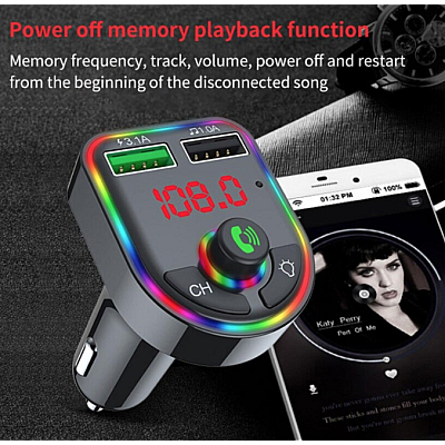 Modulator Mp3 Fm Auto F6 functie Bluetooth cu USB