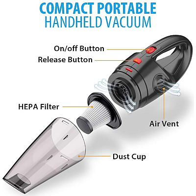 Aspirator Zy 2021 auto portabil fara fir cu aspirare umeda/uscata