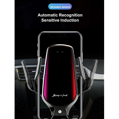 Suport Auto NEGRU R1 Senzor Incarcare Fast Charge Wireless