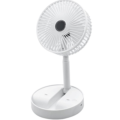 Ventilator portabil de masa cu incarcare prin USB cu 3 Trepte de viteza Alb