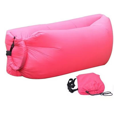 Saltea gonflabila Lazy Bag pentru camping sau plaja 2m Roz