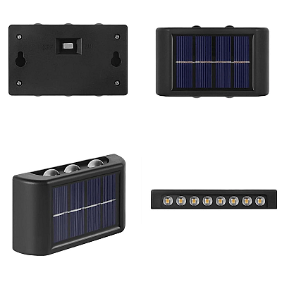 Set 4 lampi solare de perete YF 801 cu 6 Leduri IP65