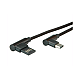 Cablu de incarcare MicroUSB in unghi 90 grade Gaming NEGRU