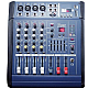 Mixer audio profesional cu amplificare putere 2x250 W 4 canale 16 efecte egalizator 5 benzi