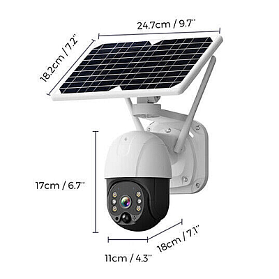 Camera de supraveghere Wifi cu Panou Solar Atasat si Senzor de Miscare alert PTZ