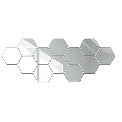 Set 50 Oglinzi Design Hexagon MICI 8 x 8 - Oglinzi Decorative Acrilice Cristal - Diamant - Fagure 50 bucati/set