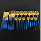 Set de 24 piese tacamuri in stil portughez- culoare Albastru si Auriu