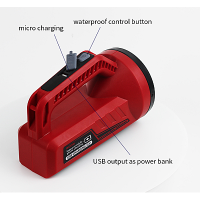 Lanterna de mana multifunctionala 9009 cu incarcare USB si functie de Power Bank
