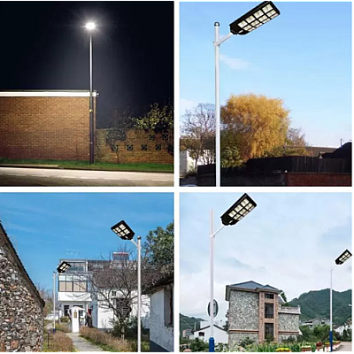 Lampa Solara Stradala Tripla cu Telecomanda si Panou Solar Incorporat 1000W 24 casete