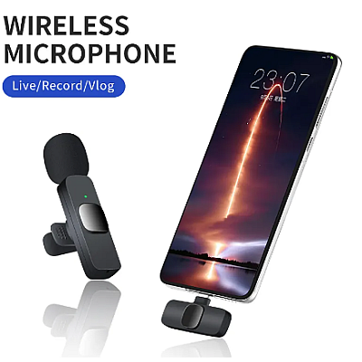 Microfon fara fir K8 tip lavaliera, conector USB tip iPhone