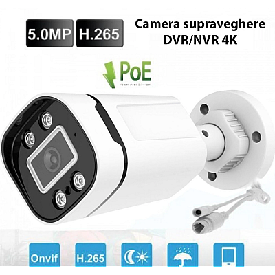 Camera supraveghere DVR/NVR Andowl Q SX070 4K infrarosu 20m IP66 alb