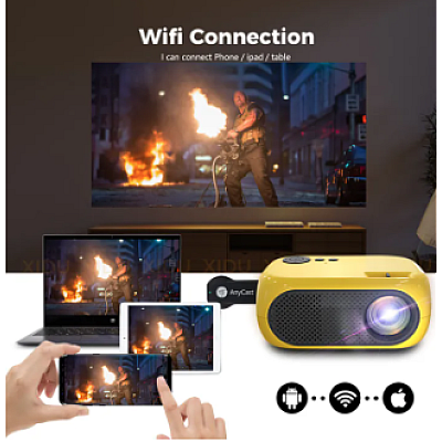 Mini proiector portabil HD 1080P  sunet surround 360 de grade Videoproiector Home Cinema