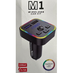 Transmitator Muzical FM Auto M1 USBx2 Negru Transmitator Muzical FM Auto M1 USBx2 Negru
