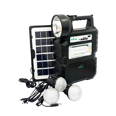 Kit solar portabil CCLAMP CL-810 cu 3 becuri incluse Radio FM si Bluetooth