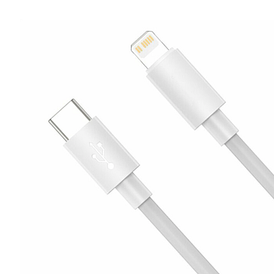 Cablu de date/incarcare USB Type C to Lightning lungime 2 metri ALB