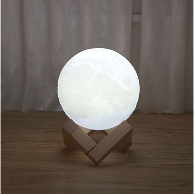 Lampa Luna 3D cu Suport din Metal 8 cm