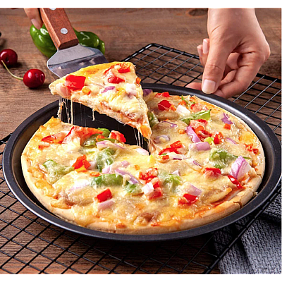 Set 3 tavi rotunde pentru pizza din teflon