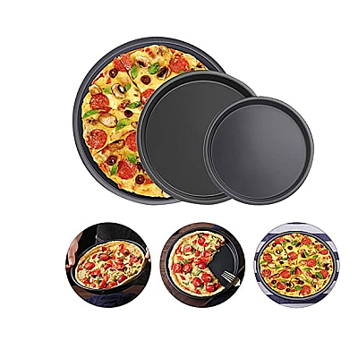 Set 3 tavi rotunde pentru pizza din teflon