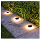 Set 4 lampi solare de gradina rotunde cu LED ALB in forma de cerc pliabil