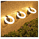 Set 4 lampi solare de gradina rotunde cu LED ALB in forma de cerc pliabil