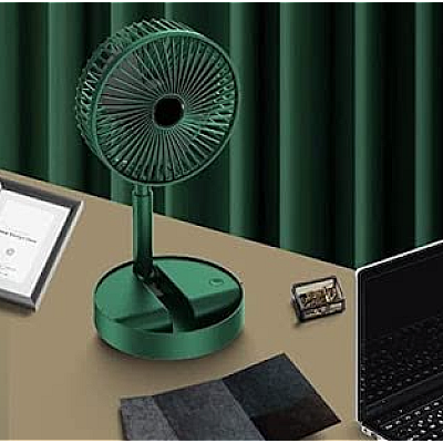 Ventilator portabil de masa cu incarcare prin USB cu 3 Trepte de viteza Verde