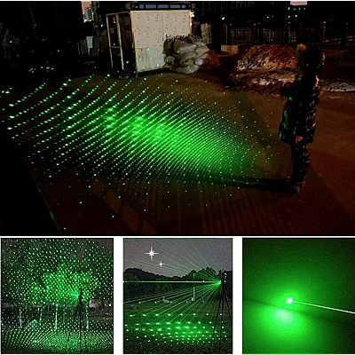 Laser Verde LED 303 Puternic cu RAZA 1KM 2 capete XL