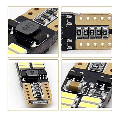 Set 2 Canbus T10 W5W Bec LED Instrumente Interior Culoare Alb