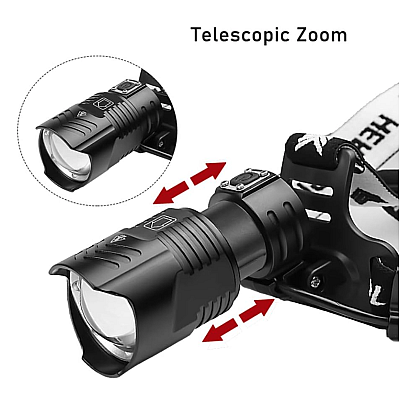 Lanternă de cap MMC T28 LED P90 cu Zoom 30W
