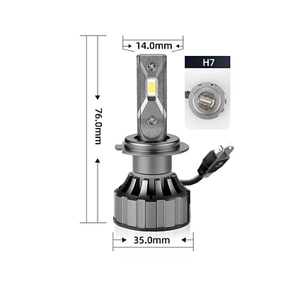 Set 2 Lampi H7 LED V20 30000 Canbus putere 120W temperatura 6000K lumina alba