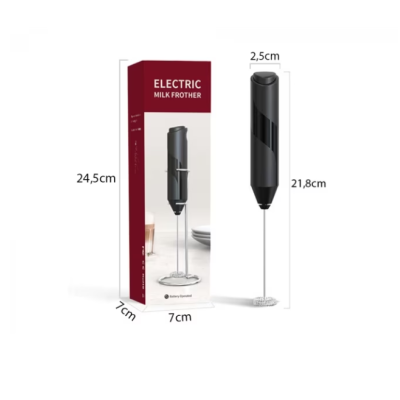 Mixer spuma de lapte negru cu stand vertical ideal pentru cappuccino Mixer spuma de lapte negru cu stand vertical ideal pentru cappuccino