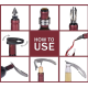 Set cadou in forma de STICLA cu  5 accesorii pentru vin cu 6 piese 32 cm LY Set cadou in forma de STICLA cu  5 accesorii pentru vin cu 6 piese 32 cm LY