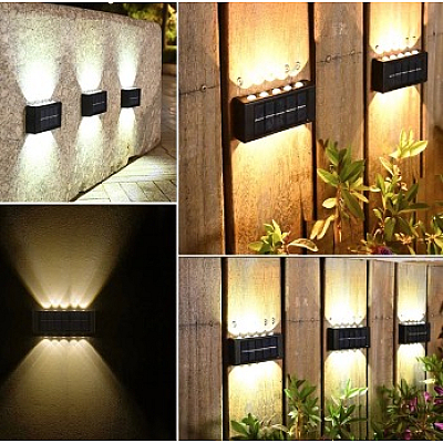 UB Set 2 Lampi Solare de Perete cu 5 led Iluminare Sus Jos