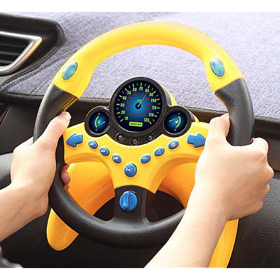 Volan interactiv cu lumini si sunete Learning Simulate Driver galben