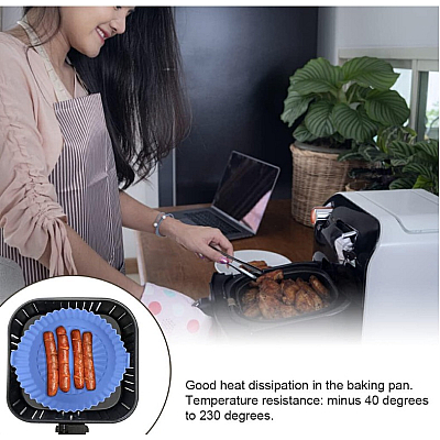 Tava silicon pentru Air Fryer friteuza prajit copt multicolor Tava silicon pentru Air Fryer friteuza prajit copt multicolor