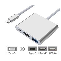 Adaptador 3 in 1 Q308 Tip C la HDMI 4K 60W Adaptador 3 in 1 Q308 Tip C la HDMI 4K 60W