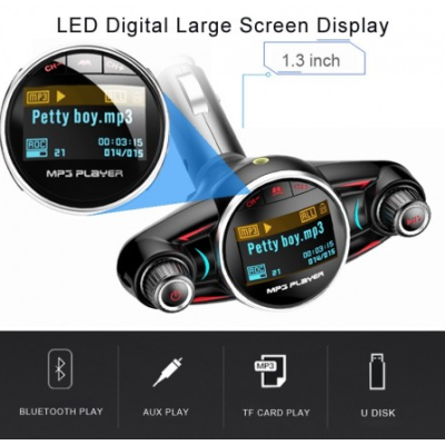 Modulator Transmitator FM Auto BT08 Bluetooth 5.0 EDR A2DP Modulator Transmitator FM Auto BT08 Bluetooth 5.0 EDR A2DP