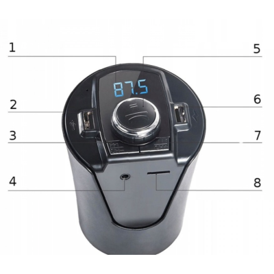 Modulator auto BX6 Bluetooth FM USB Negru Modulator auto BX6 Bluetooth FM USB Negru