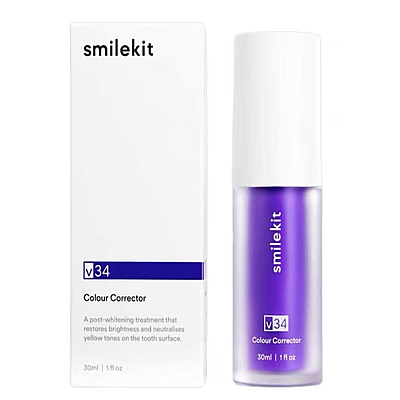 Spuma mov pentru albirea dintilor V34 SmileKit 30ml corector de culoare