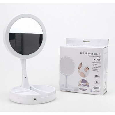 Oglinda cosmetica pentru machiaj cu iluminare LED rotunda Xj 988