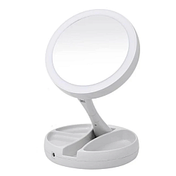 Oglinda cosmetica pentru machiaj cu iluminare LED rotunda Xj 988