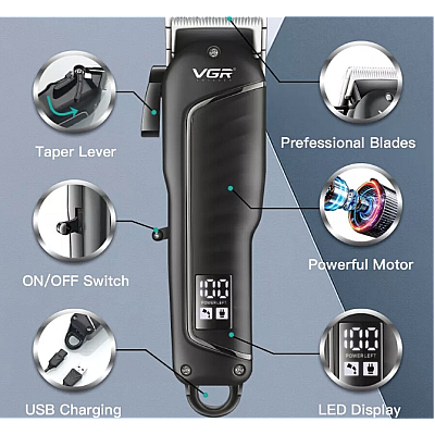 Aparat profesional de tuns VGR V-683 cu incarcare USB