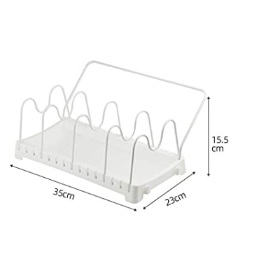 Organizator cu 4 compartimente pentru tigai/capace Organizator cu 4 compartimente pentru tigai/capace