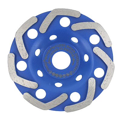 Disc Diamantat ALBASTRU 125 Mm cu segmenti GRI pentru Slefuire Beton Mozaic Suprafete Dure