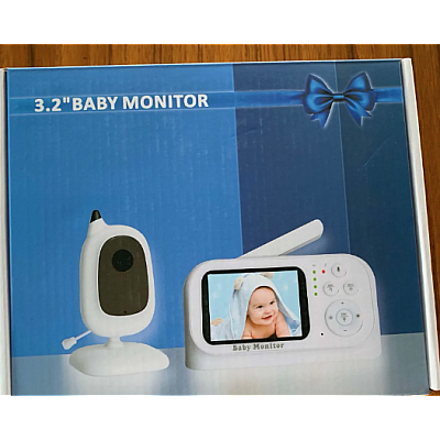 Monitor video pentru bebelusi cu camera si ecran LCD de 3.2 inchi cu camera vedere nocturna