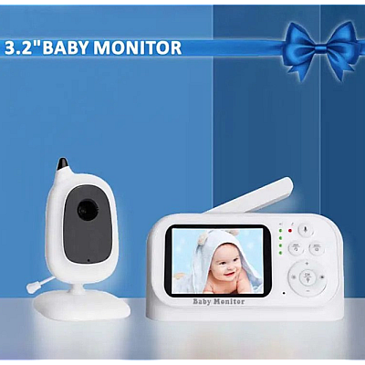 Monitor video pentru bebelusi cu camera si ecran LCD de 3.2 inchi cu camera vedere nocturna