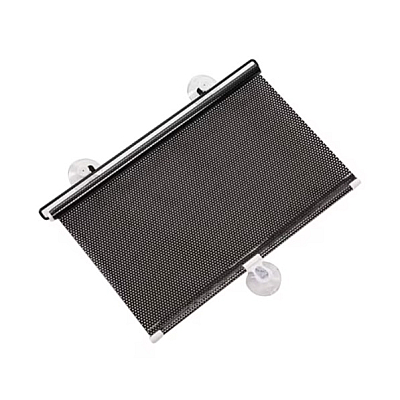 Parasolar auto cu ventuze retractabil negru 45 cm x 125 cm