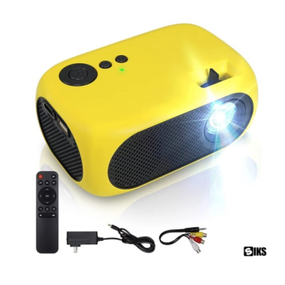 Video Proiector Mini Super HD 1080P 1200 Lumeni Cu Telecomanda Galben Video Proiector Mini Super HD 1080P 1200 Lumeni Cu Telecomanda Galben