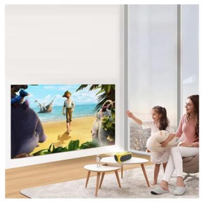 Video Proiector Mini Super HD 1080P 1200 Lumeni Cu Telecomanda Galben Video Proiector Mini Super HD 1080P 1200 Lumeni Cu Telecomanda Galben